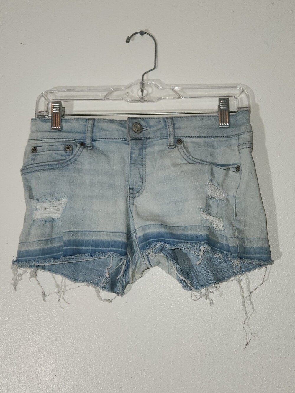 Women's Aeropostale Light Blue Distressed Denim Shorts